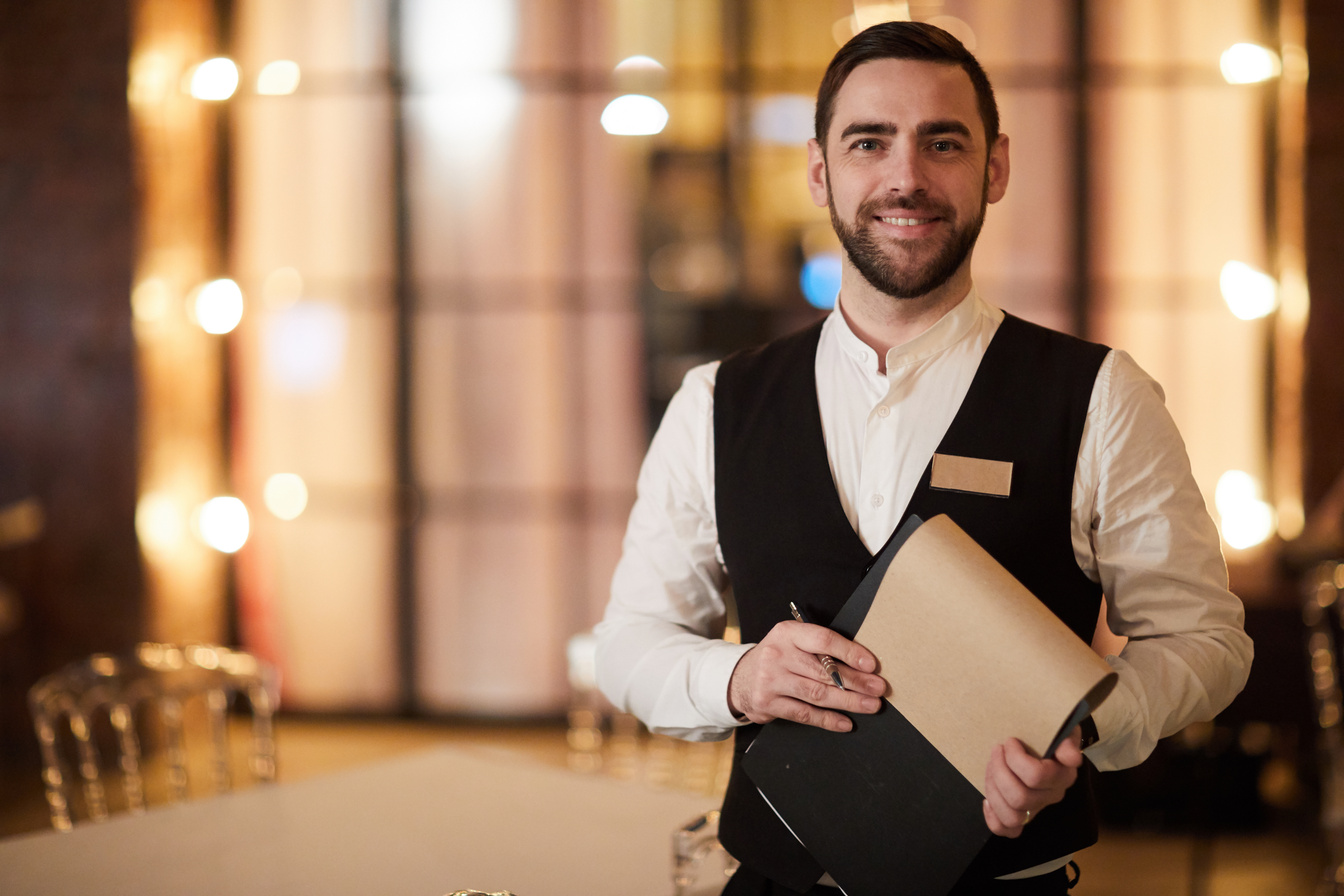 Profesional Waiter in Restaurant